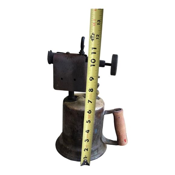 Antique C&L Clayton Lambert Brass Blow Torch Detroit USA Wood Handle Welding - Picture 8 of 8